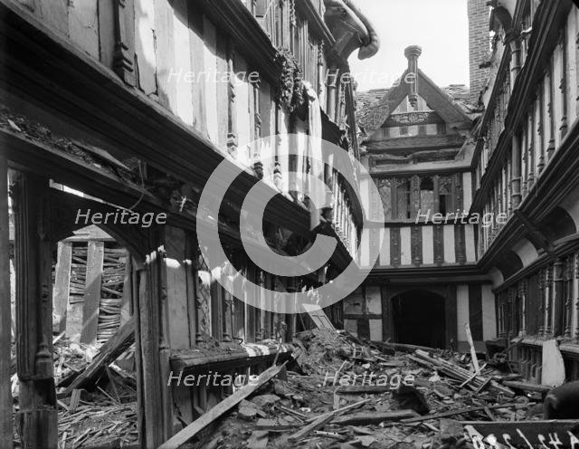 Bomb damage to Ford's Hospital, Greyfriars Lane, Coventry, 1941. Creator: George Bernard Mason.