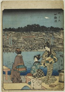 Kyoto: Evening Cool at Shijo (Onajiku taibi, Shijo suzumi), from the series "Fifty-three S..., 1852. Creator: Ando Hiroshige.