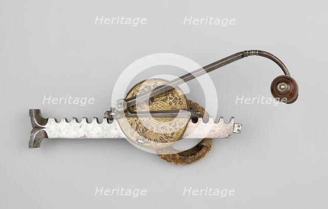 Cranequin (Winder) for a Crossbow, Nuremberg, 1570/80 with a mid-17th century decoration. Creator: Unknown.