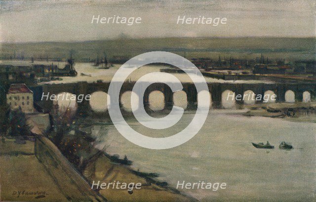 'Berwick Bridge', c1912. Artist: David Young Cameron.