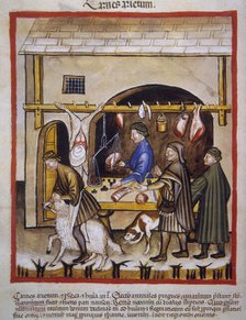 Butchering sheep, 14th century.  Creator: Unknown.