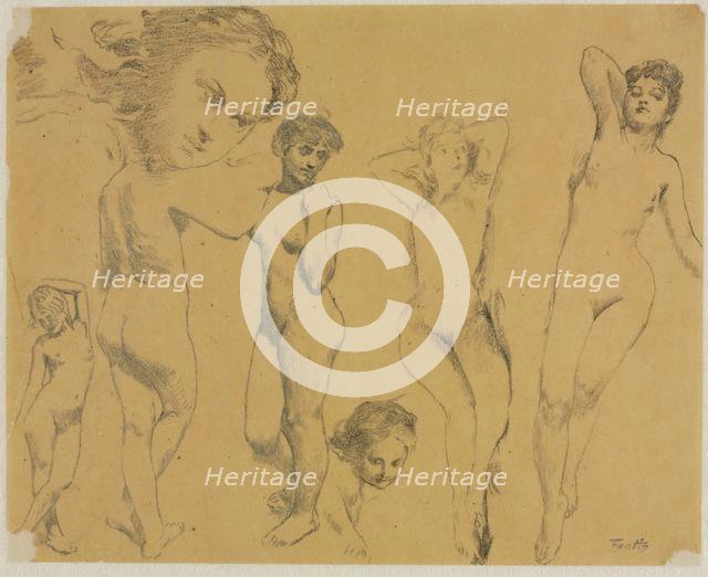 Studies of Female Nudes, c. 1895. Creator: Henri Fantin-Latour (French, 1836-1904).