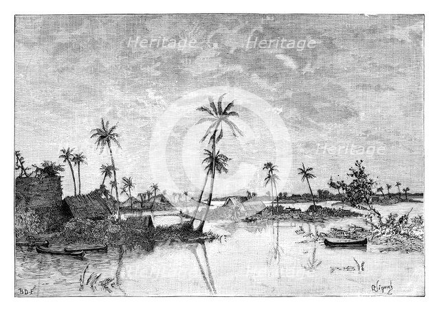'Indian settlement on the Islands of San Blas Bay', c1890. Artist: Unknown