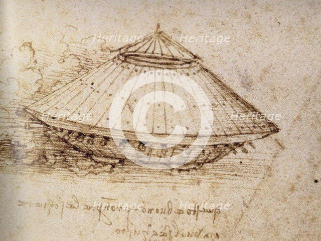 Drawing of an armoured tank, ca 1485. Artist: Leonardo da Vinci (1452-1519)