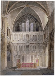 Interior view looking towards the altar, St Saviour's Church, Southwark, London, 1830.               Artist: Edward Hassell