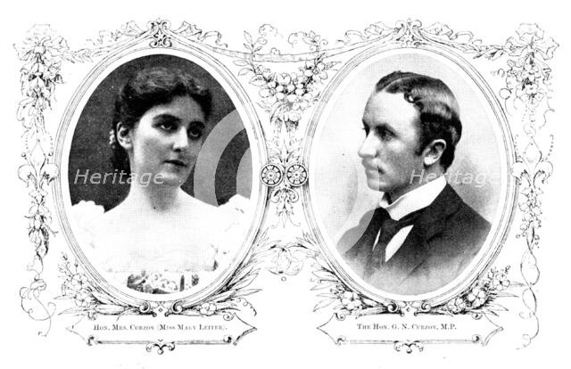 Marriage of the Hon. G. N. Curzon and Miss Mary Leiter, 1895. Creators: Unknown, Russell & Sons, Alice Hughes.
