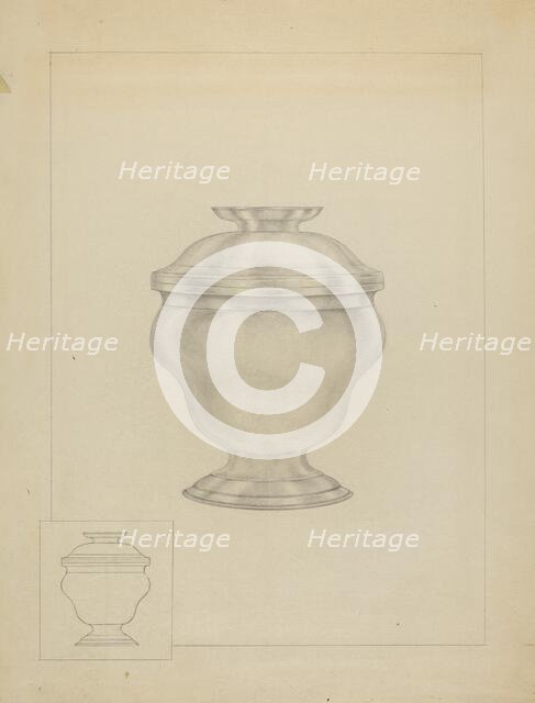 Silver Sugar Bowl, c. 1936. Creator: Isidore Steinberg.