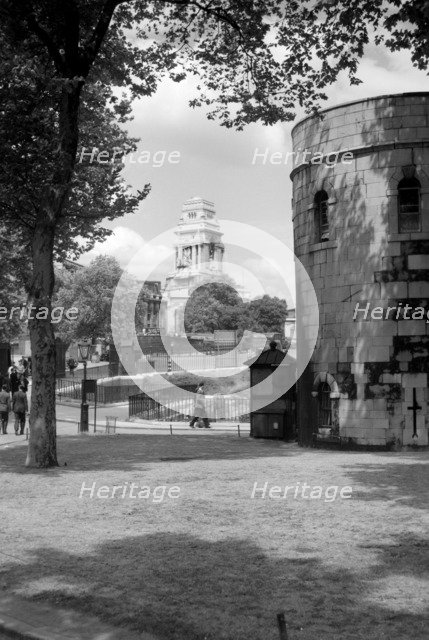 View from Tower Gardens looking towards the Port of London Authority Office, London, c1945-c1965.  Artist: SW Rawlings