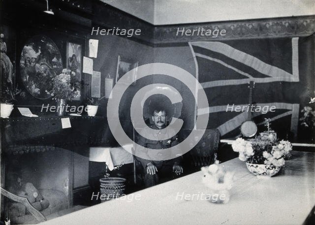 Holmleigh Auxiliary Military Hospital, Harrow: a soldier with amnesia sitting in a room..., c1922. Creator: Unknown.