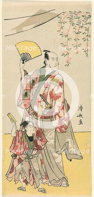 The Actors Ichikawa Danjuro V and Ichikawa Ebizo IV, from a pentaptych of eleven actors ce..., 1788. Creator: Torii Kiyonaga.