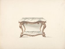 Design for a Marble Topped Table with a Marble Shelf, early 19th century. Creator: Anon.