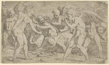 Putti playing, 1540-56. Creator: Leon Davent.