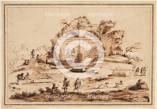 Landscape with Arched Ruins, 18th century. Creator: Unknown.
