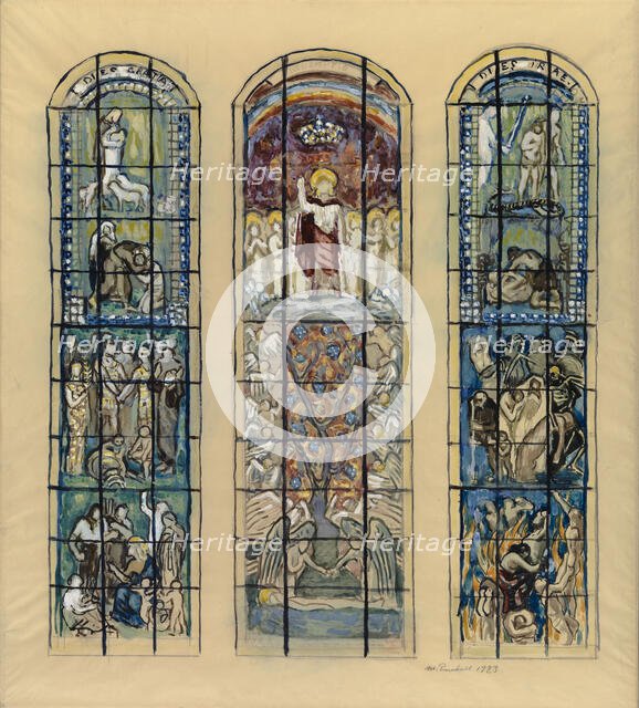 Sketch for the chancel stained glass window in Turku Cathedral, 1923. Creator: Magnus Enckell.