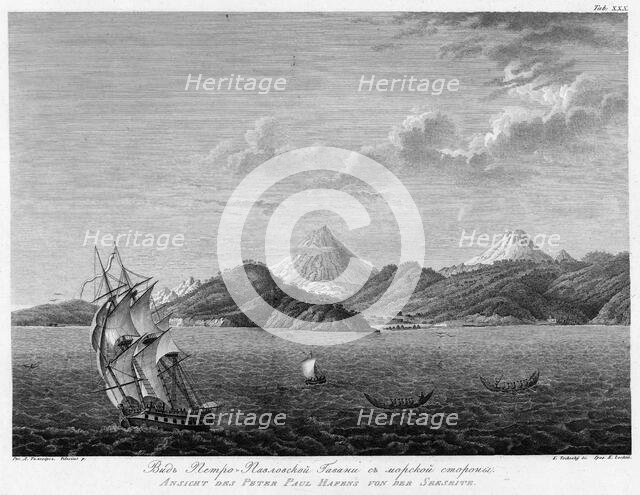 View of Petropavlovsk Harbour From the Seaside, 1813. Creator: Koz'ma Vasil'evich Chesky.