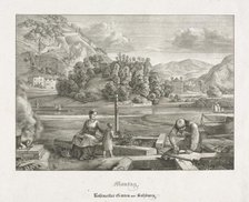 Seven Views in Salzburg and Berchtesgaden: Monday: Rosenecker Garden Salzburg, 1823. Creator: Ferdinand Olivier (German, 1785-1841).