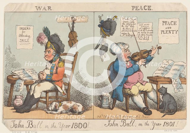 John Bull in the Year 1800! John Bull in the year 1801!, October 12, 1801., October 12, 1801. Creator: Thomas Rowlandson.