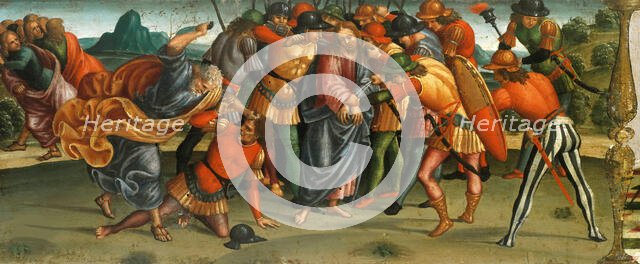 The Capture of Christ. (Lamentation over the Dead Christ, Predella panel), 1502. Creator: Signorelli, Luca (ca 1441-1523).