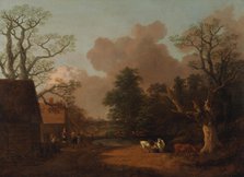 Landscape with Milkmaid, between 1754 and 1756. Creator: Thomas Gainsborough.