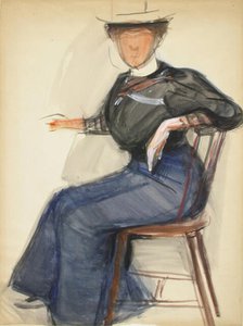 Seated woman, sketch, 1905. Creator: Verner Thome.