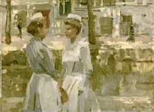 Dienstmeisjes op de Leidsegracht, c.1890-c.1900. Creator: Isaac Lazerus Israels.