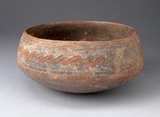 Bowl Incised and Painted with Interlocking Geometric Band, 650/150 B.C. Creator: Unknown.