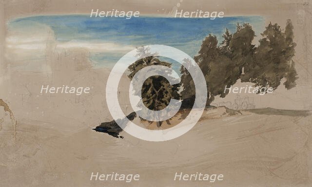 Landscape, Unfinished, 1848-1860. Creator: Werner Holmberg.