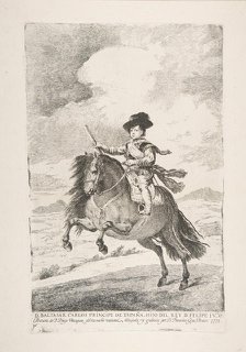 Balthasar Carlos, Prince of Spain and Son of Philip IV (D. Baltasar Carlos Principe de Esp..., 1778. Creator: Francisco Goya.