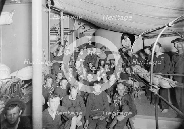 U.S.S. Massachusetts, ready to turn in, between 1896 and 1901. Creator: William S. Davis.