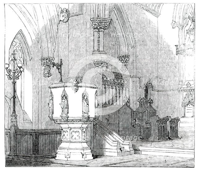 Chancel of the New Church of St. Edward, at Romford, 1850. Creator: Unknown.