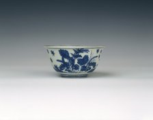 Blue and white bowl with cabbage-like flowers, Ming dynasty, China, 1550-1580. Artist: Unknown