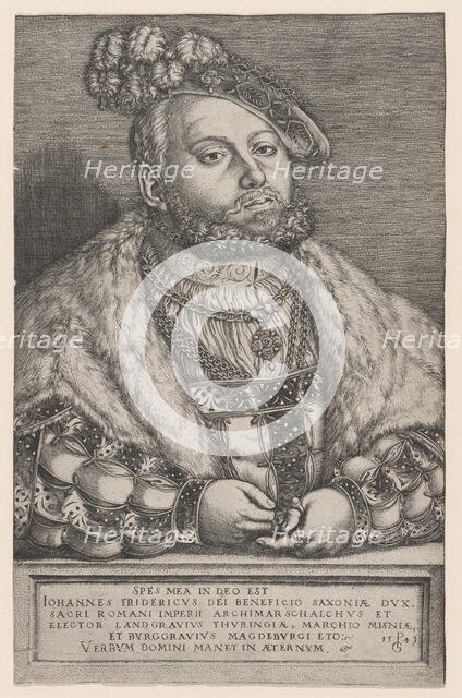 Portrait of Johann Friedrich the Magnanimous, Elector of Saxony, 1543. Creator: Georg Pencz.