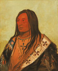 Táh-zee-keh-dá-cha, Torn Belly, a Distinguished Brave, 1832. Creator: George Catlin.