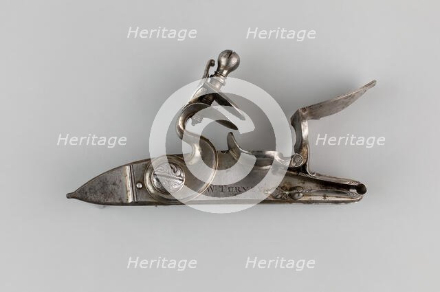 Flintlock of a Gun, Europe, 1740. Creator: William Turvey.