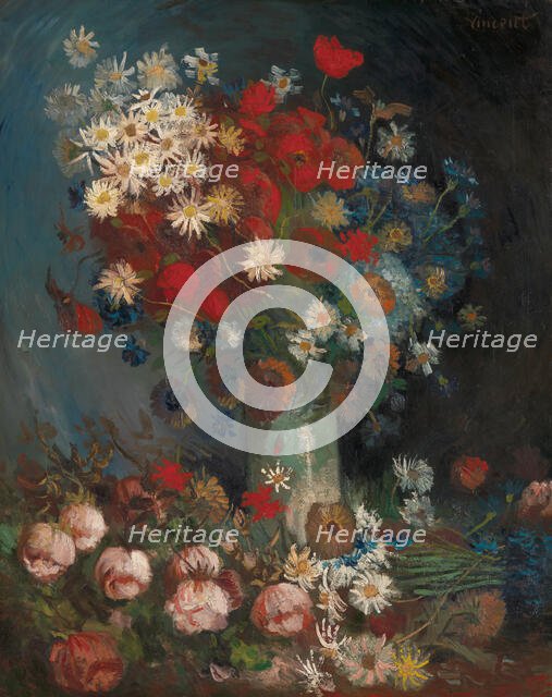 Still life with meadow flowers and roses, 1886-1887. Creator: Gogh, Vincent, van (1853-1890).