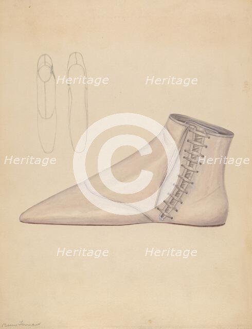 Woman's Shoe, c. 1937. Creator: Bessie Forman.