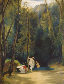 Women Bathing in the Park of Terni. Artist: Blechen, Carl (1798-1840)