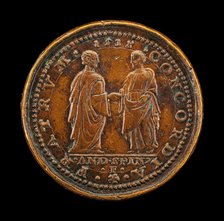 Mula and Another Man Joining Hands [reverse], 1538. Creator: Andrea Spinelli.