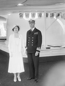 The Duke and Duchess of York aboard 'HMY Victoria and Albert', 1933. Creator: Kirk & Sons of Cowes.