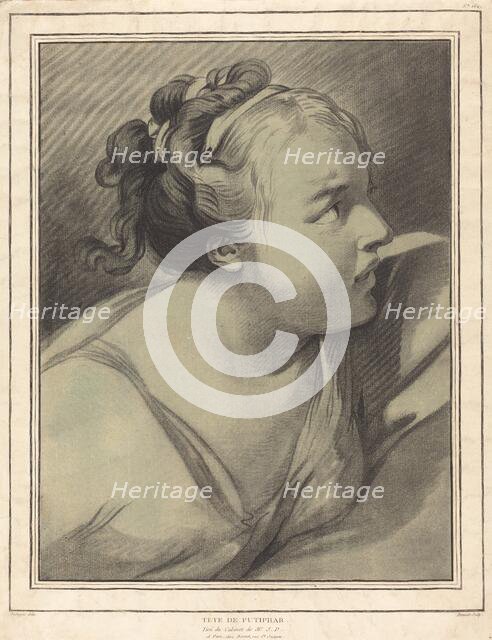 Tête de Putiphar (Potiphar's Wife), 1770/1780. Creator: Louis Marin Bonnet.