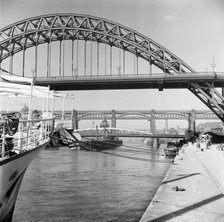 The Tyne Bridges, Newcastle upon Tyne, 1955. Artist: Eric de Maré.