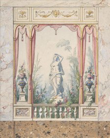 Design for an Interior with a Window into a Garden, 1800-1850. Creator: Anon.