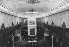 Interior view of galleried central parlor with clerestory, c1900. Creator: Frances Benjamin Johnston.