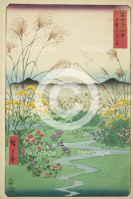 Otsuki Plain in Kai Province (Kai Otsuki no hara), from the series "Thirty-six Views of..., 1858. Creator: Ando Hiroshige.