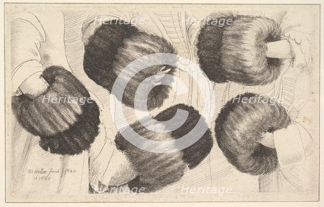 A Muff in Five Views, 1645-46. Creator: Wenceslaus Hollar.