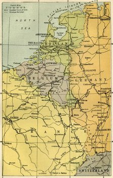 'Map of the Belgian Frontier with Forts', 1919. Creator: Unknown.