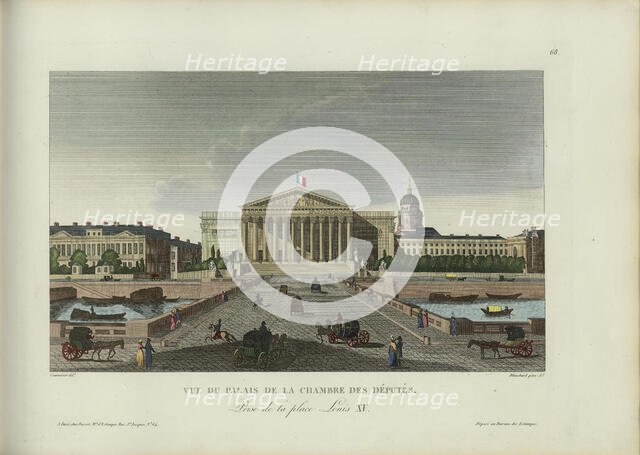 Vue du Palais de la Chambre des Députés, Prise de la Place Louis XV, 1817-1824. Creator: Courvoisier-Voisin, Henri (1757-1830).