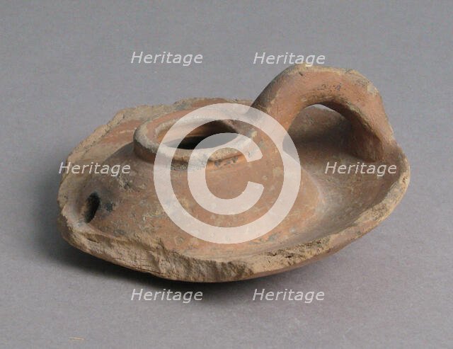 Oil Lamp, Coptic, 4th-7th century. Creator: Unknown.
