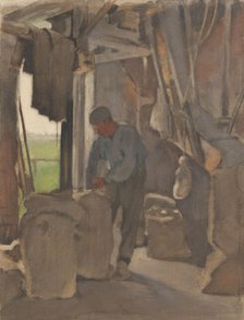 The miller, filling sacks, 1870-1923. Creator: Willem Witsen.