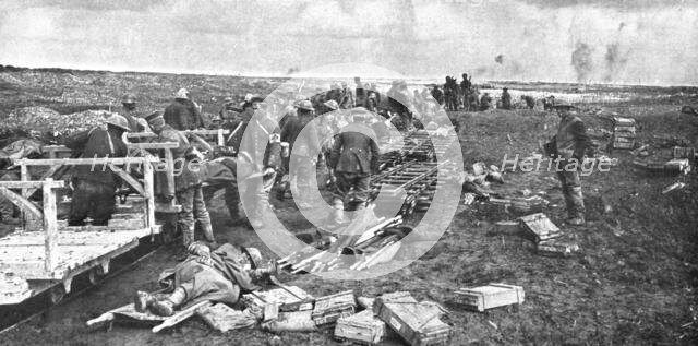 'Sur le front occidental: la prise de la Crete de Vimy; A l'arriere: le rassemblement des..., 1917. Creator: Unknown.